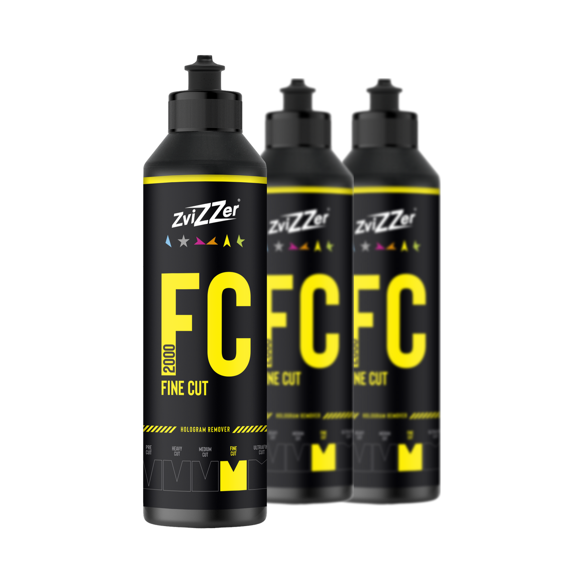 ZviZZer FC 2000 "Fine Cut" (Gelb) — Finish-Politur 250 ml / 3er-Set