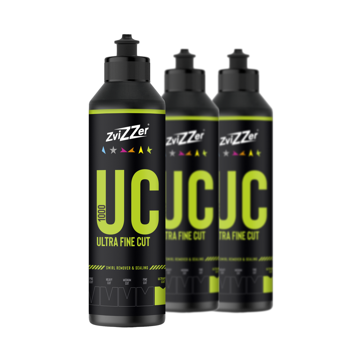 ZviZZer UC 1000 "Ultrafine Cut" (Grün) — Finish-Politur 250 ml / 3er-Set
