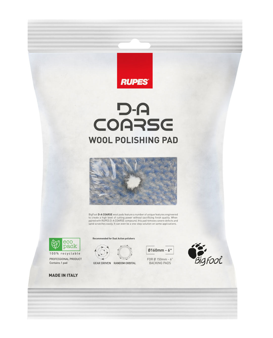 "D-A" Coarse Wool (9.NW Series H) Wolle Polierpad Blau