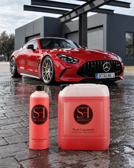 servFaces Wash Concentrate (High-Concentrate) 1000 ml / 1 litro y 10 litros sobre adoquines mojados tras el lavado