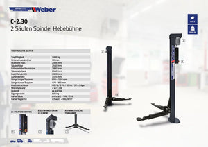 2-Säulen Spindel-Hebebühne "C-2.30" Weber-Expert-Serie bis 3000kg