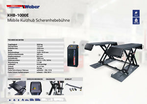 Scherenhebebühne "KHB-1000E" Weber-Profi-Serie bis 3000kg