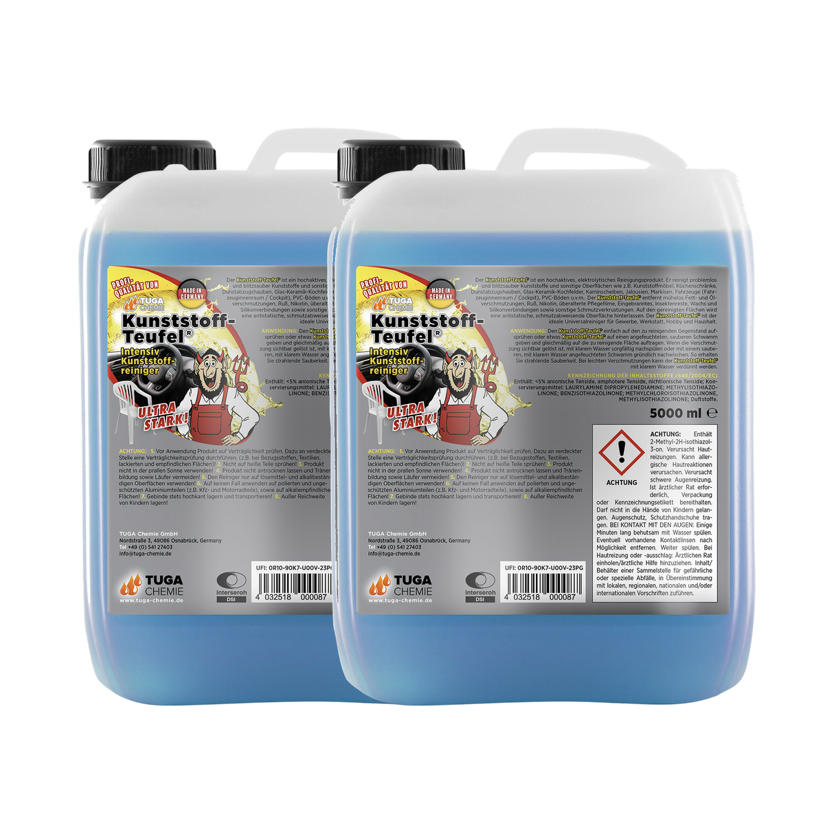 Detailing1 TUGA Chemie Kunststoff-Teufel® Innenraumreiniger — 2× 5 Liter Vorteilsset