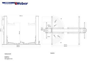 2-Säulen Hebebühne "Autolift 6.0" Weber-Expert-Serie bis 6000kg